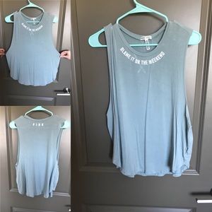 PINK Halter Top, Muscle Tee